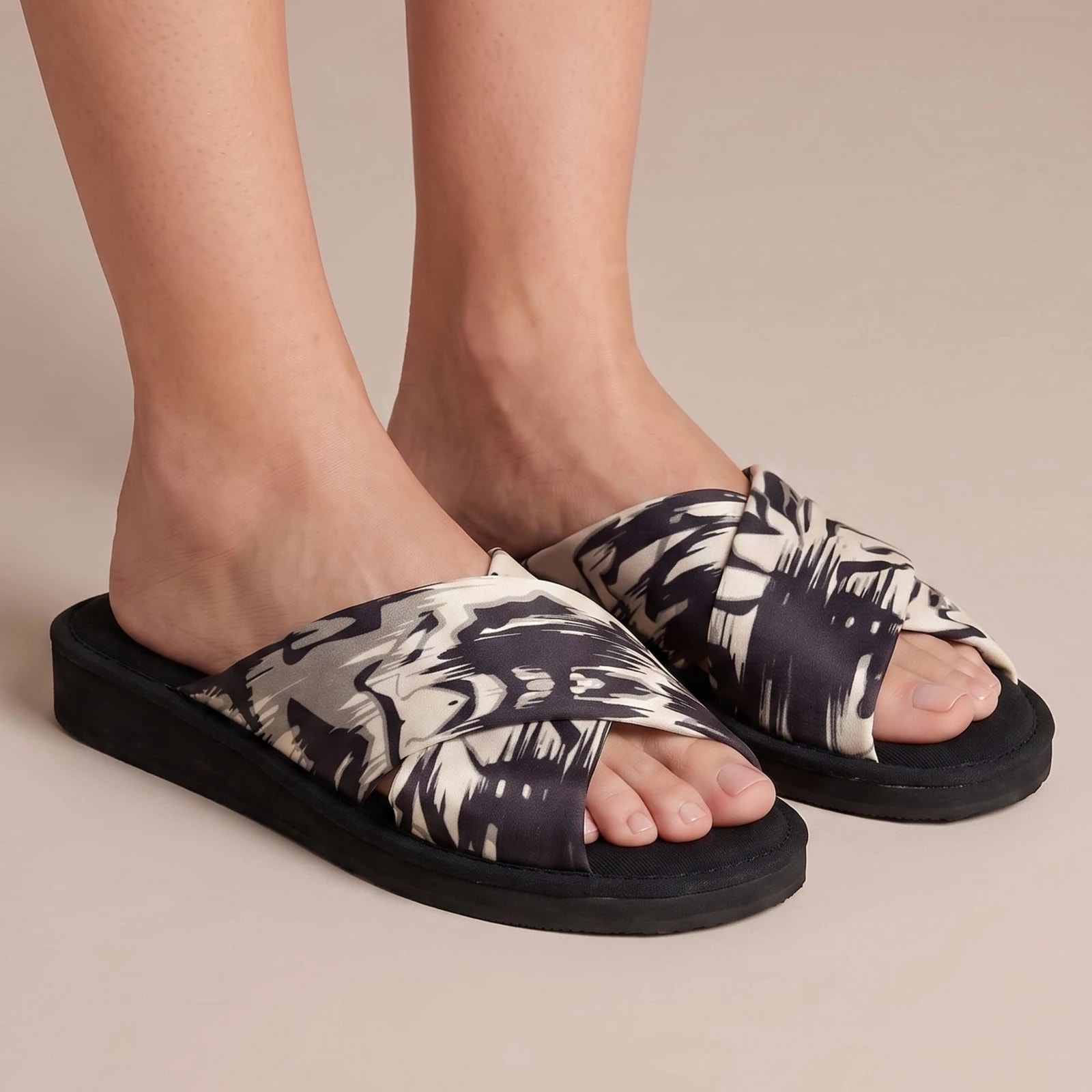 CHINELA CRUZADA ESTAMPADA MUJER